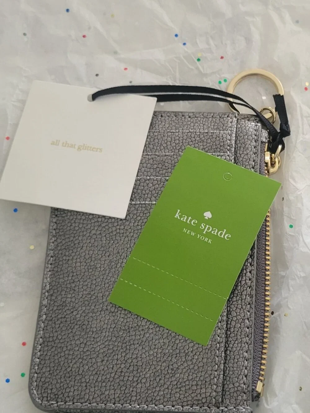 Kate Spade New York Laurel Way Glitter Bitsy Key Ring Wallet